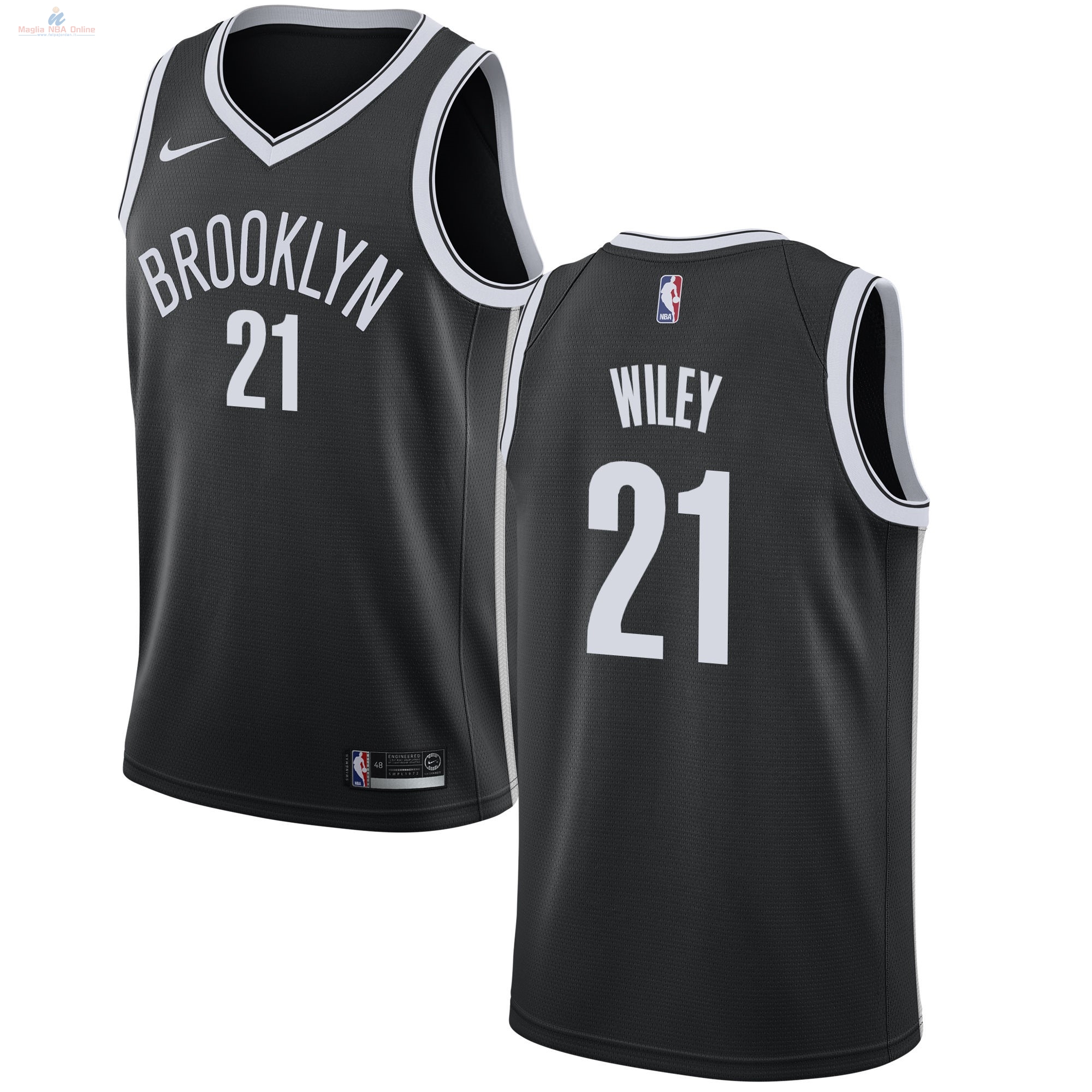 Acquista Maglia NBA Nike Brooklyn Nets #21 Jake Wiley Nero Icon