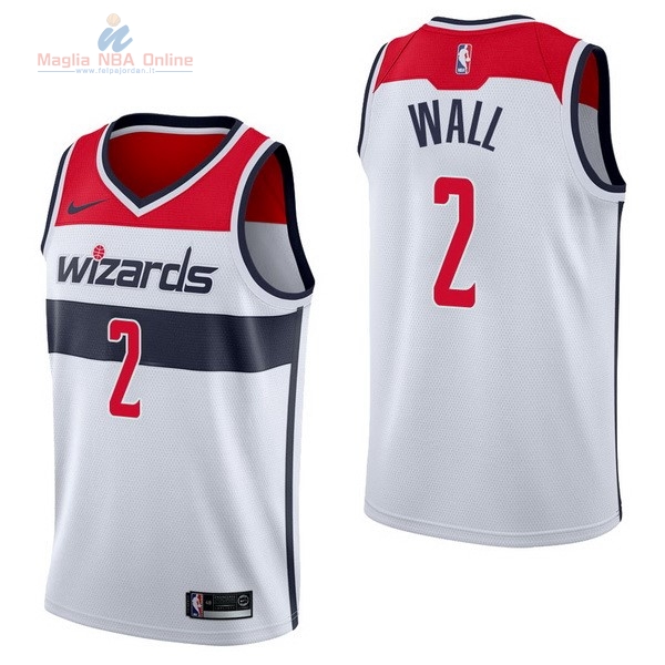 Acquista Maglia NBA Nike Washington Wizards #2 John Wall Bianco Association