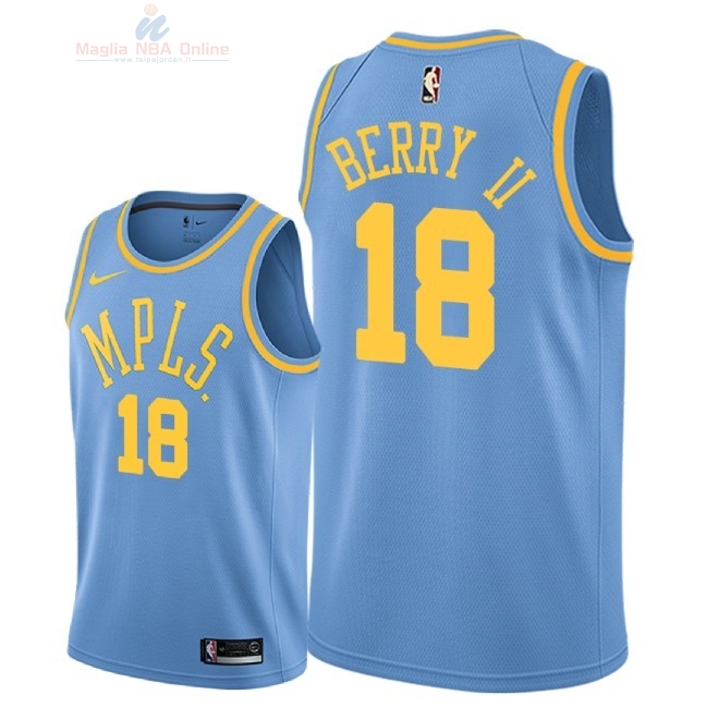 Acquista Maglia NBA Nike Los Angeles Lakers #18 Joel Berry II Retro Blu 2018