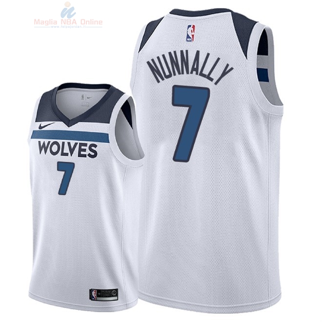 Acquista Maglia NBA Nike Minnesota Timberwolves #7 James Nunnally Bianco Association 2018