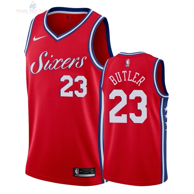 Acquista Maglia NBA Nike Philadelphia Sixers #23 Jimmy Butler Rosso Statement 2018