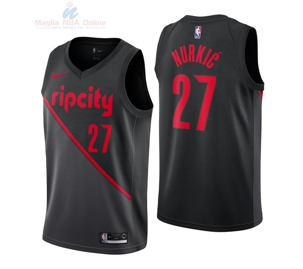 Acquista Maglia NBA Nike Portland Trail Blazers #27 Jusuf Nurkic Nike Nero Città 2018-19