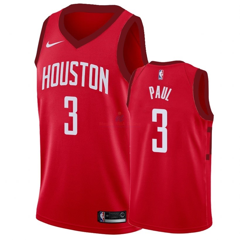 Acquista Maglia NBA Earned Edition Houston Rockets #3 Chris Paul Rosso 2018-19