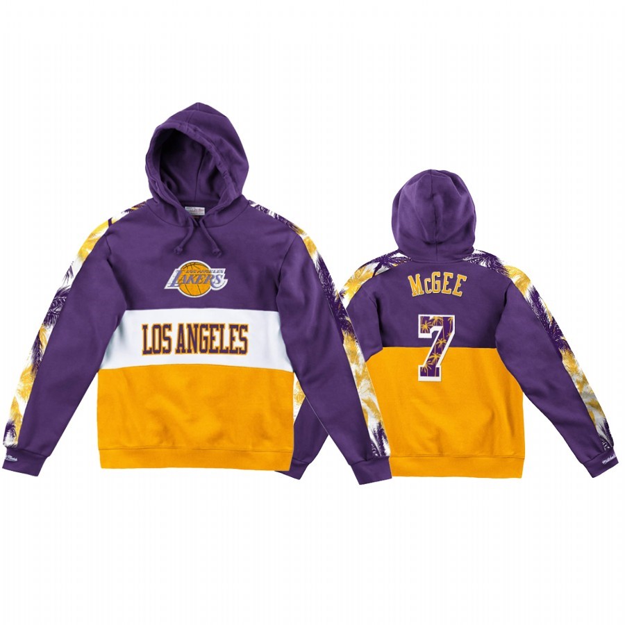 Felpe Con Cappuccio Los Angeles Lakers #7 JaVale McGee Pourpre Jaune Acquista