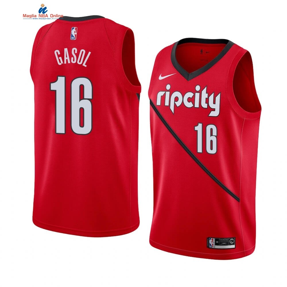 Maglia NBA Earned Edition Portland Trail Blazers #16 Pau Gasol Rosso 2019-20 Acquista