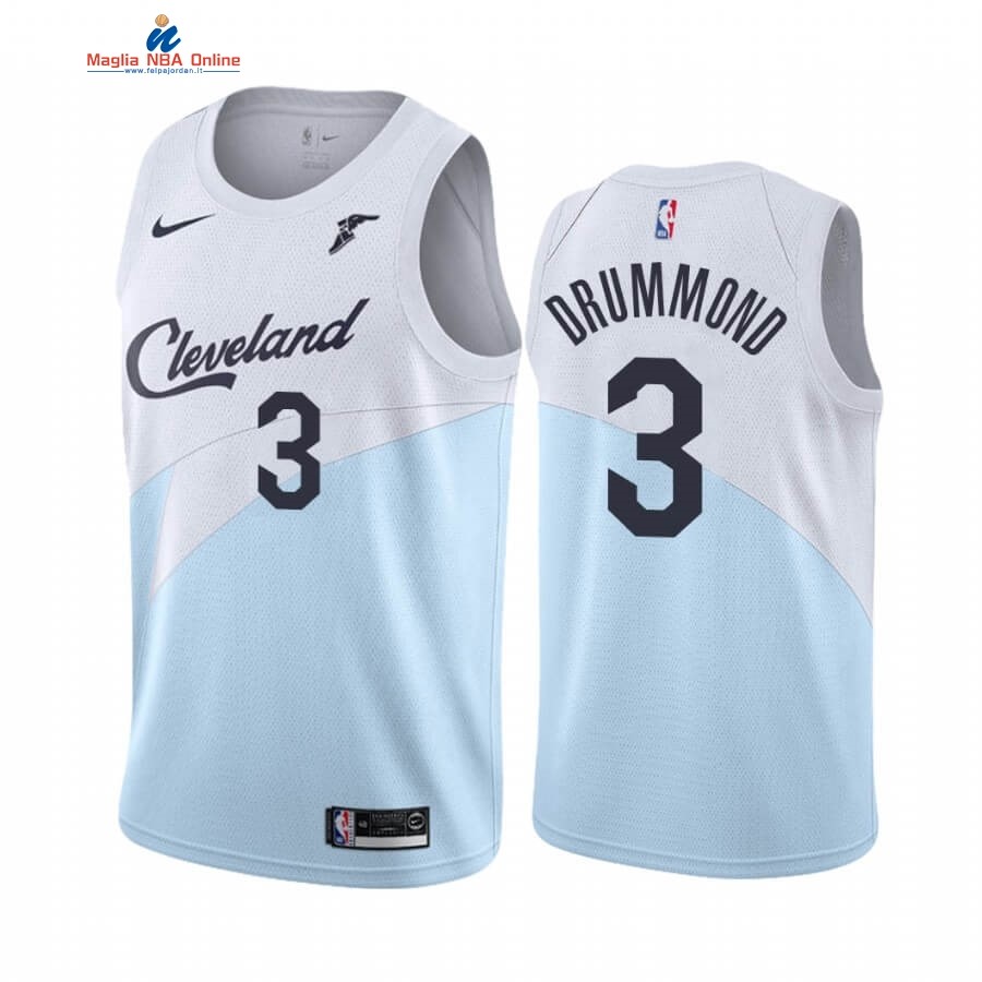 Maglia NBA Earned Edition Cleveland Cavaliers #3 Andre Drummond Blu 2019-20 Acquista