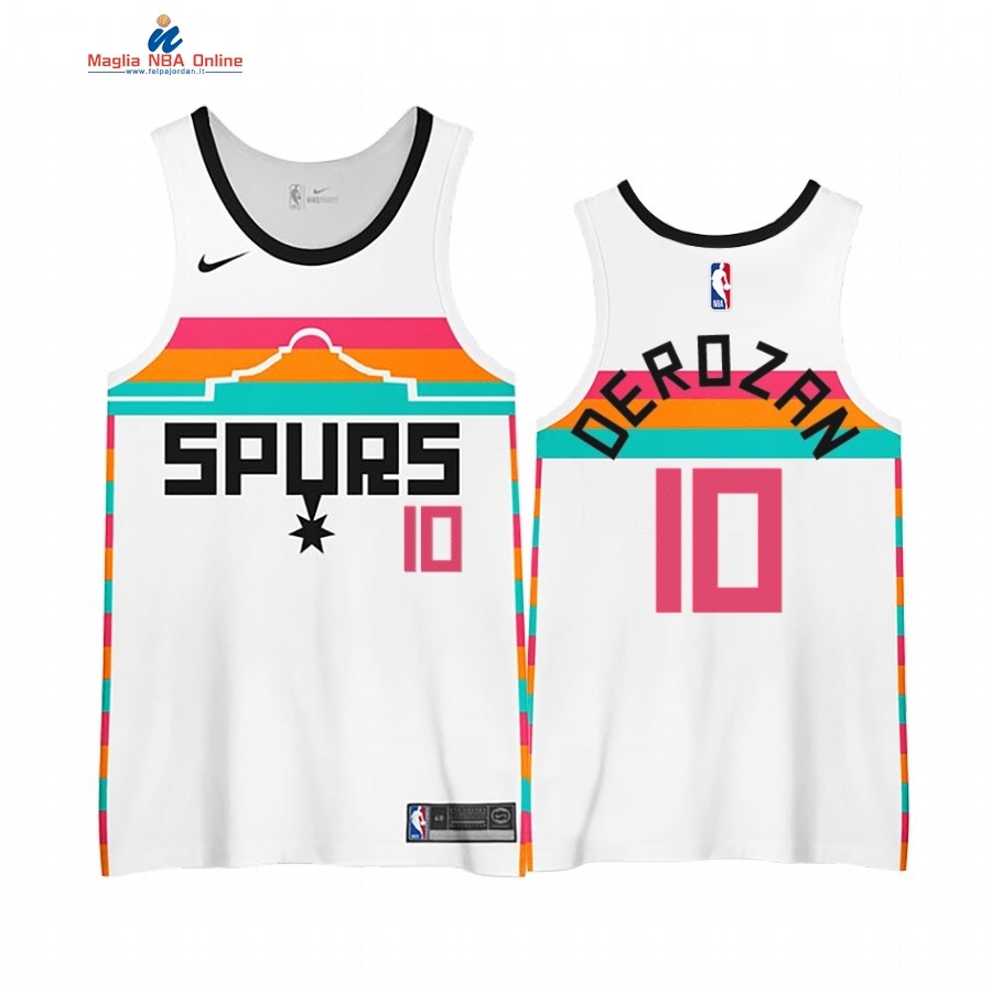 Maglia NBA Edición Ganada San Antonio Spurs #10 Demar Derozan Bianco 2020-21 Acquista