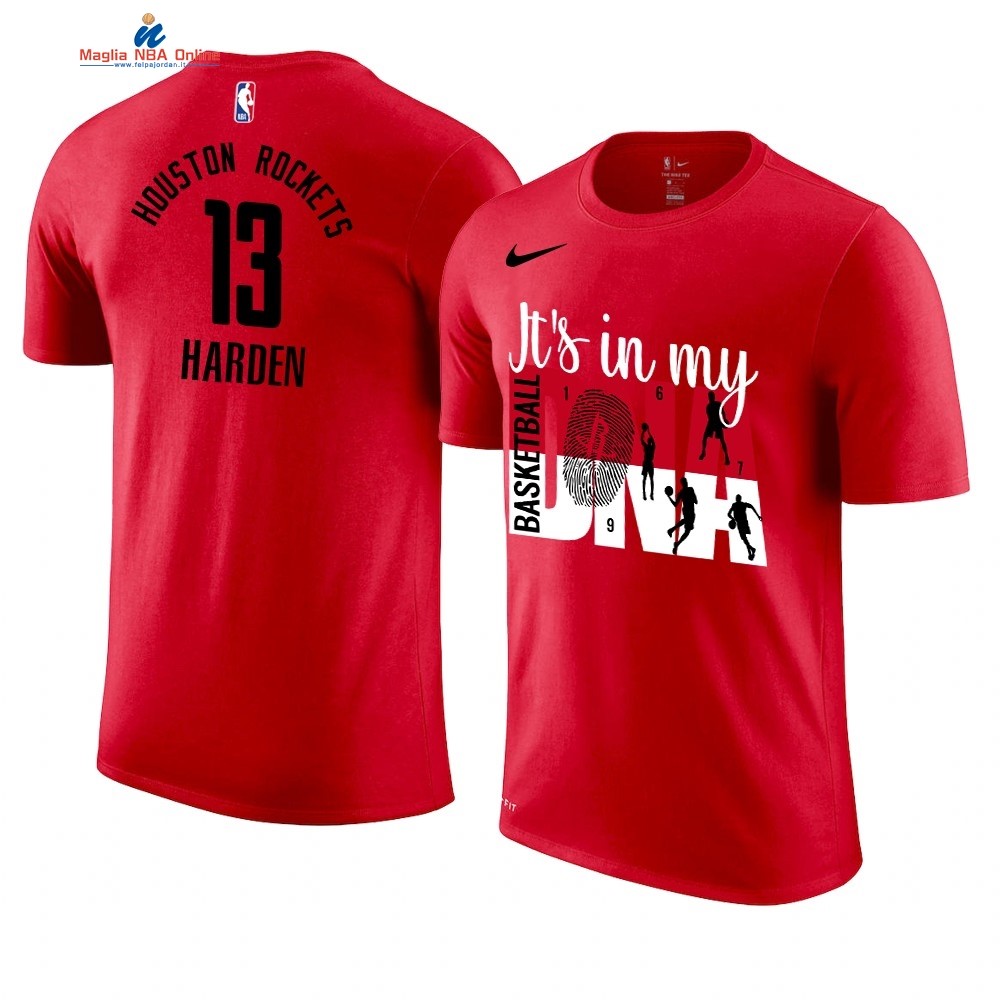 T Shirt NBA Houston Rockets DNA #13 James Harden Rosso Acquista