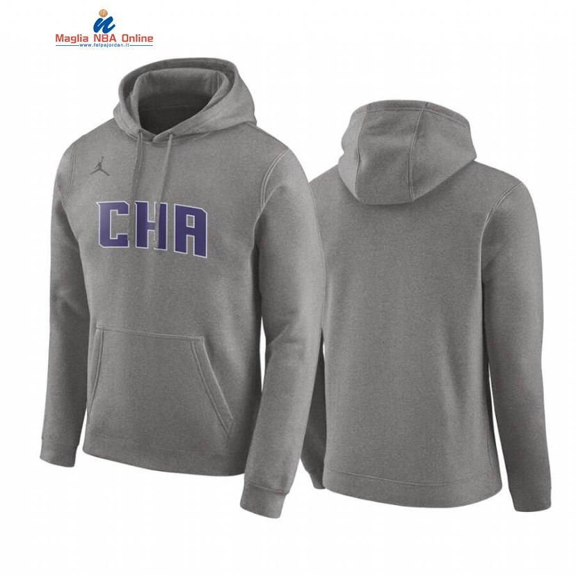 Felpe Con Cappuccio Charlotte Hornets Grigio Città 2019-20 Acquista