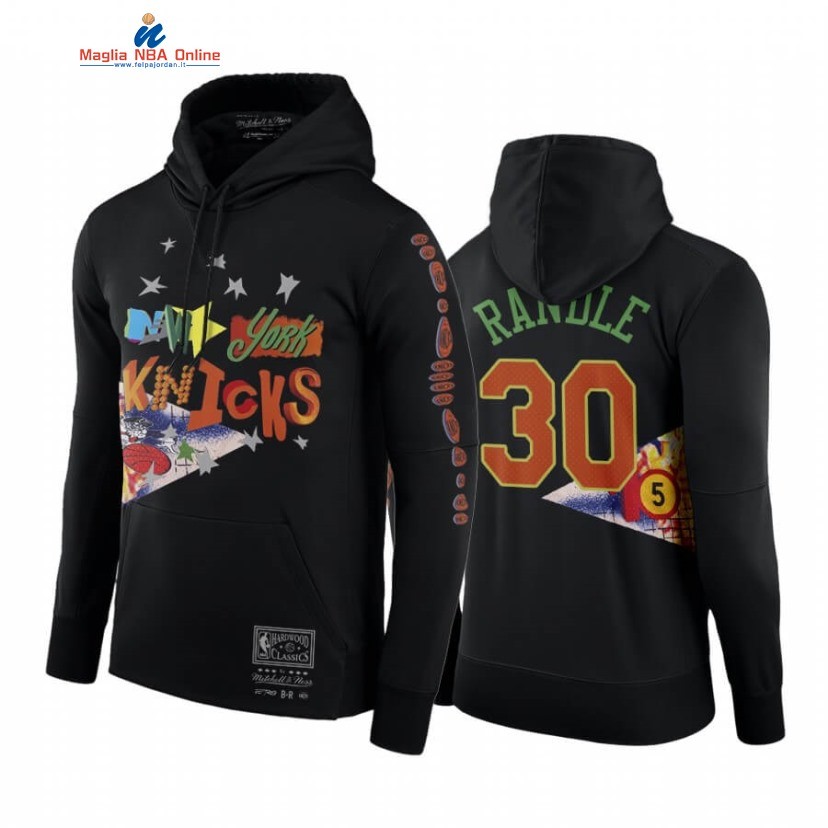 Felpe Con Cappuccio New York Knicks #30 Julius Randle Nero Hardwood Classics Acquista