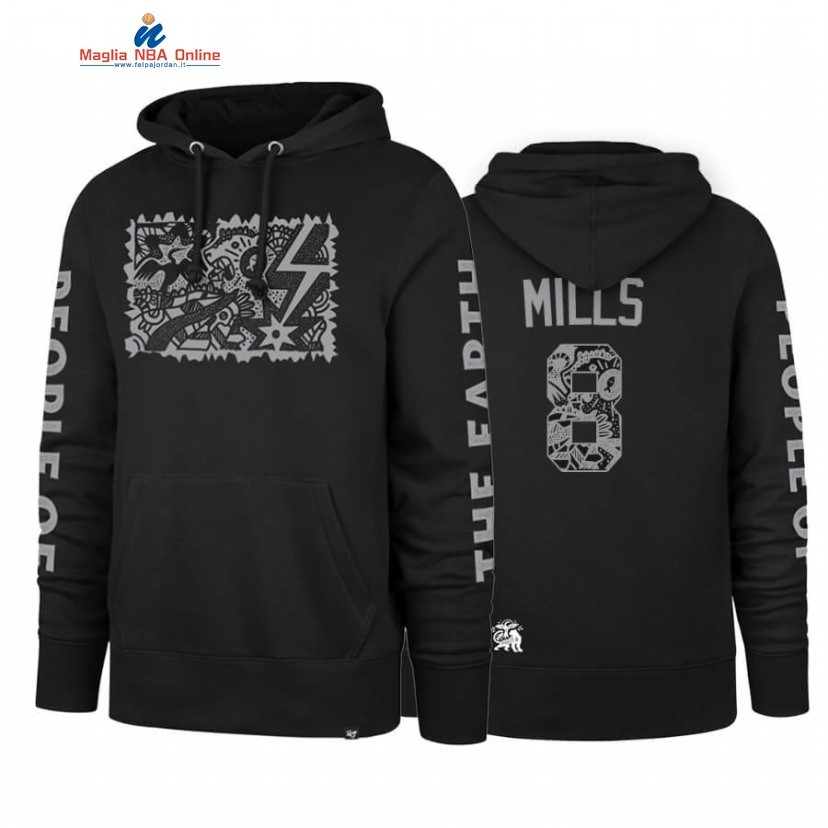 Felpe Con Cappuccio San Antonio Spurs #8 Patty Mills Spurs X Patty Mills X Tap Pilam Nero Acquista