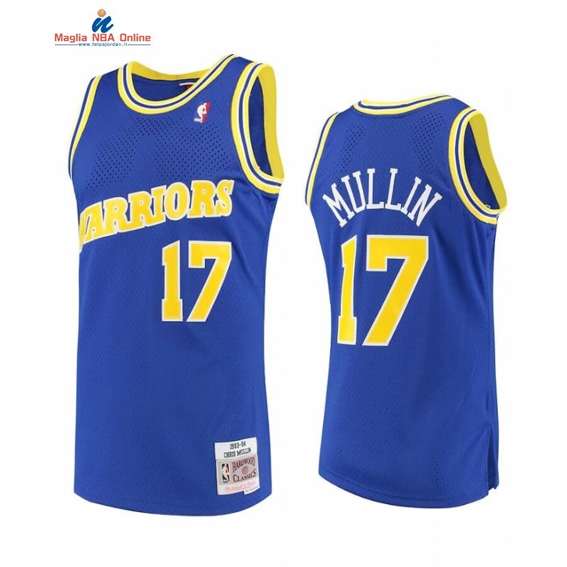 Maglia NBA Golden State Warriors #17 Chris Mullin Blu Hardwood Classics 2020 Acquista