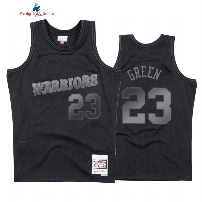 Maglia NBA Golden State Warriors #23 Draymond Green Tonal Nero Hardwood Classics Acquista