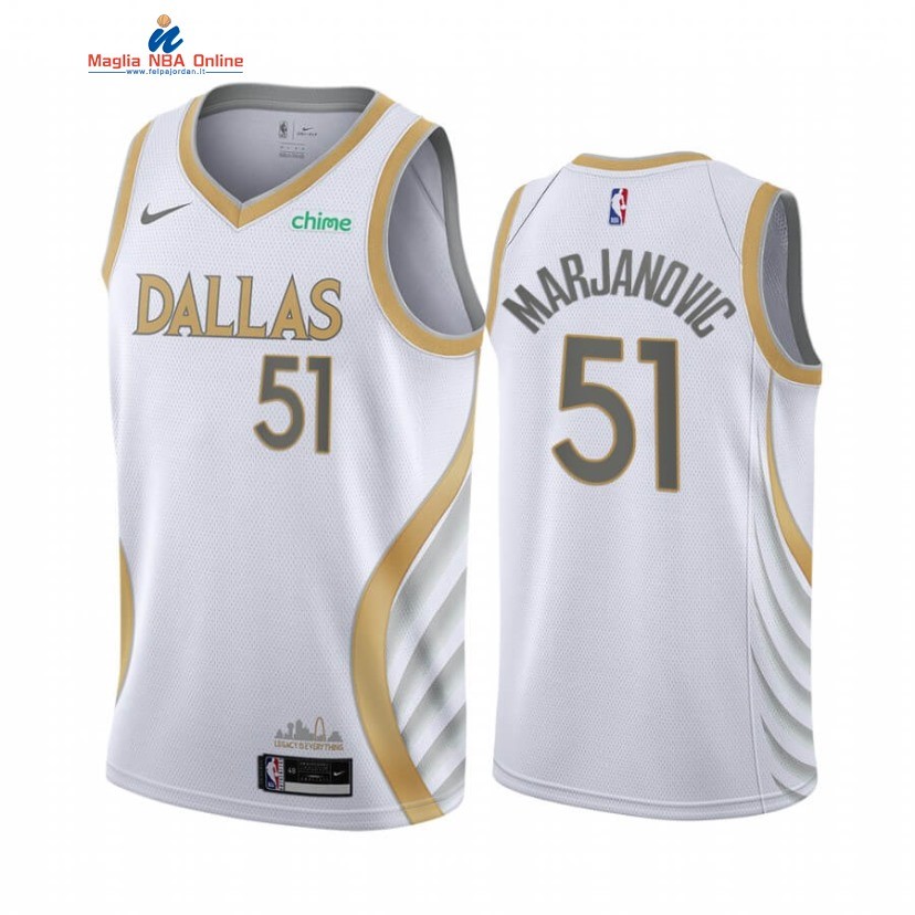 Maglia NBA Nike Dallas Mavericks #51 Boban Marjanovic Bianco Città 2020-21 Acquista