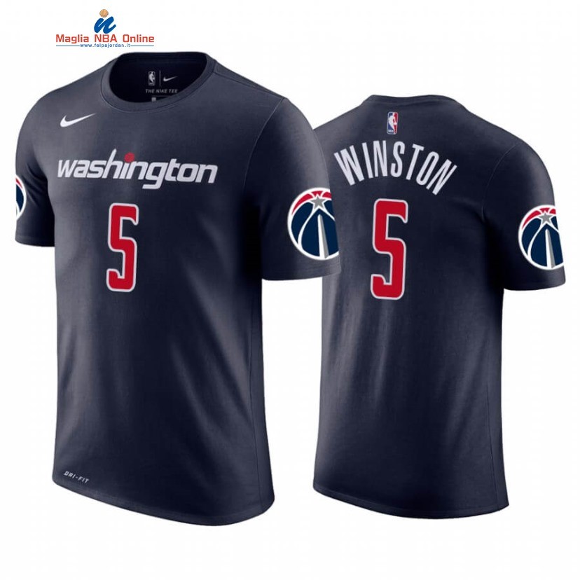 T-Shirt Washington Wizards #5 Cassius Winston Marino Statement 2020-21 Acquista