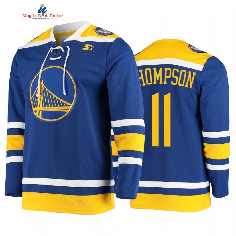 Sudaderas Con Capucha NBA Golden State Warriors #11 Klay Thompson Blu 2021 Acquista