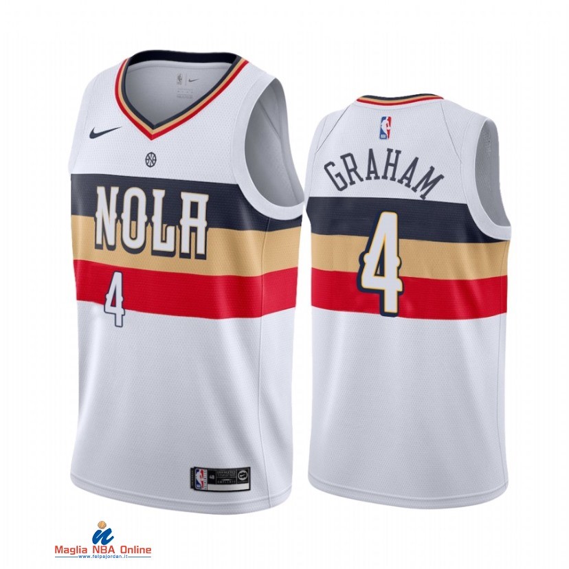 Maglia NBA Earned Edition New Orleans Pelicans NO.4 Devonte' Graham Bianco 2021-22