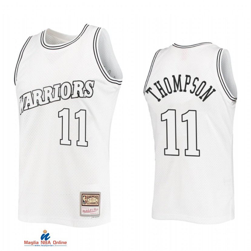 Maglia NBA Golden State Warriors NO.11 Klay Thompson Bianco Hardwood Classic 2021