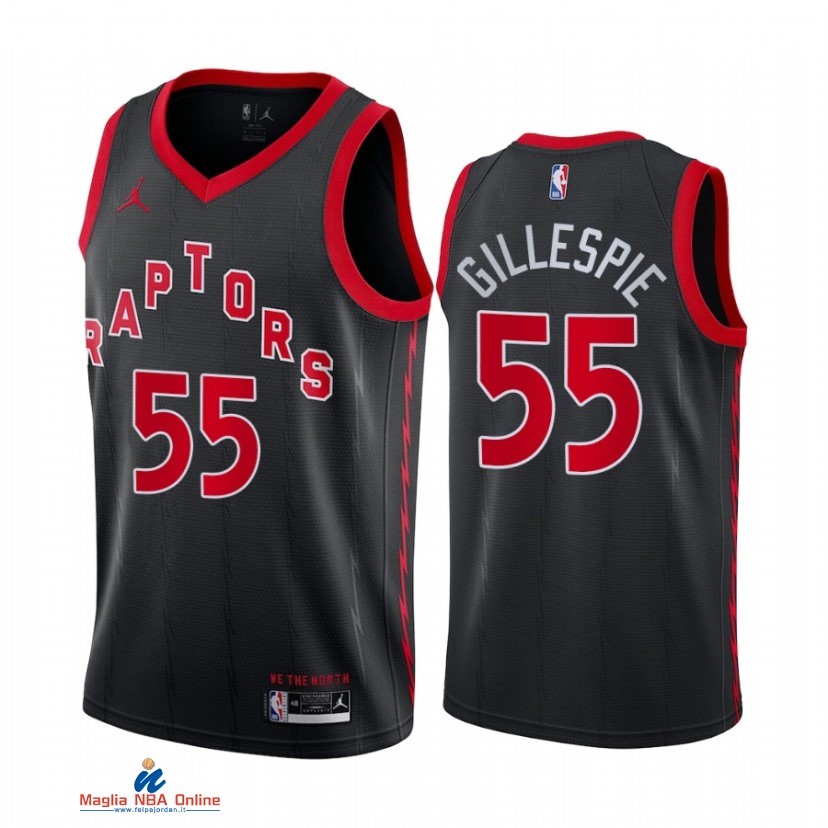 Maglia NBA Nike Toronto Raptors NO.55 Freddie Gillespie Nike Nero Statement 2021