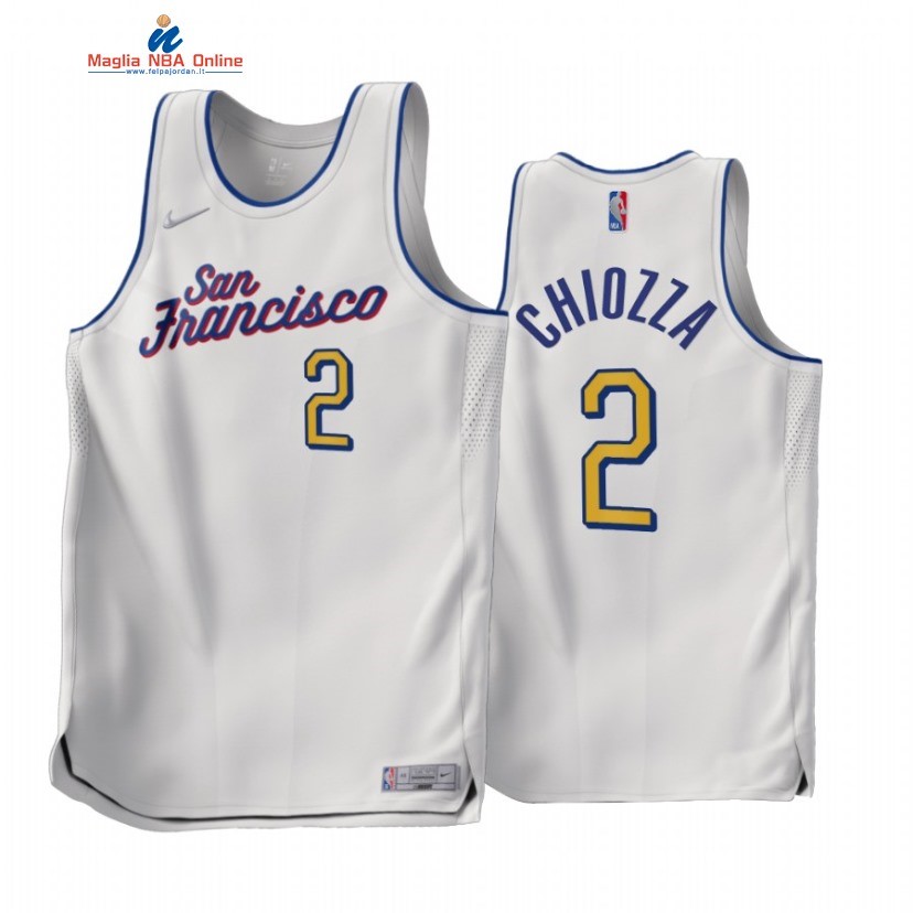 Maglia NBA Earned Edition Golden State Warriors #2 Chris Chiozza Bianco 2022-23 Acquista