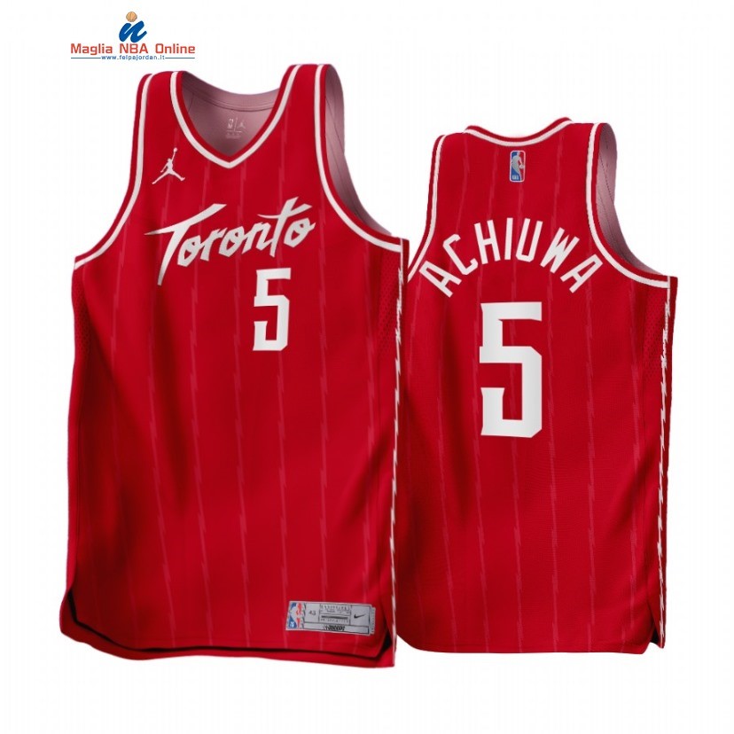 Maglia NBA Earned Edition Toronto Raptors #5 Precious Achiuwa Rosso 2022-23 Acquista