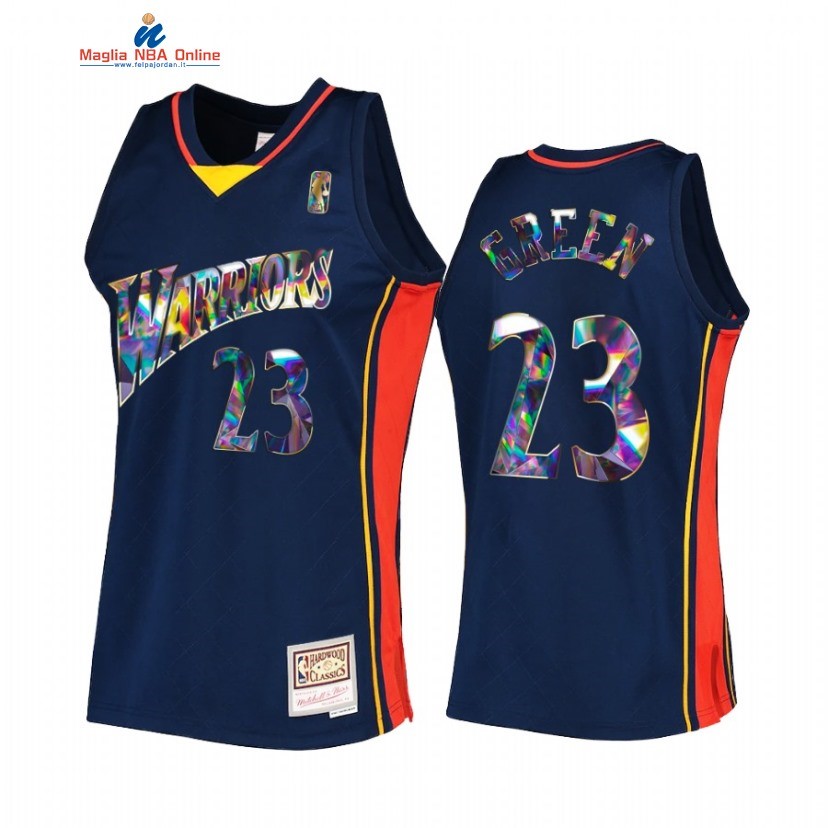 Maglia NBA Golden State Warriors #23 Draymond Green 75th Anniversario Marino Hardwood Classics 2022 Acquista