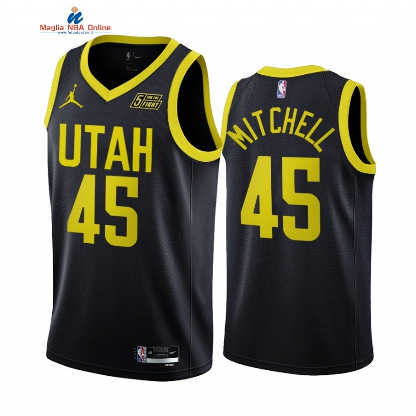 Maglia NBA Jordan Utah Jazz #45 Donovan Mitchell Nero Statement 2022-23 Acquista