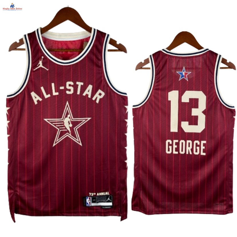 Acquista Maglia NBA 2024 All Star #13 Paul George Rosso