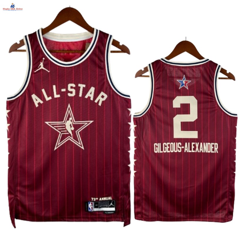 Acquista Maglia NBA 2024 All Star #2 Shai Gilgeous Alexander Rosso