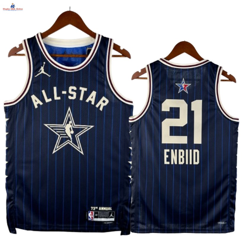 Acquista Maglia NBA 2024 All Star #21 Joel Embiid Blu