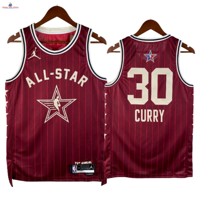 Acquista Maglia NBA 2024 All Star #30 Stephen Curry Rosso