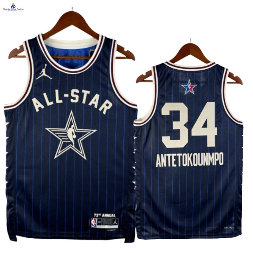 Acquista Maglia NBA 2024 All Star #34 Giannis Antetokounmpo Blu