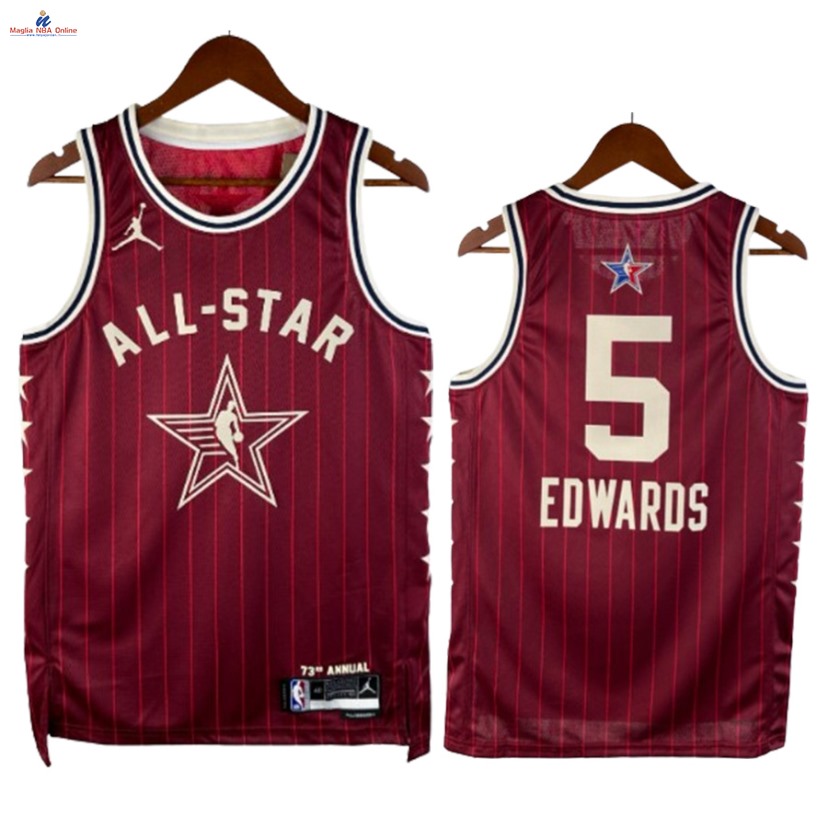 Acquista Maglia NBA 2024 All Star #5 Anthony Edwards Rosso