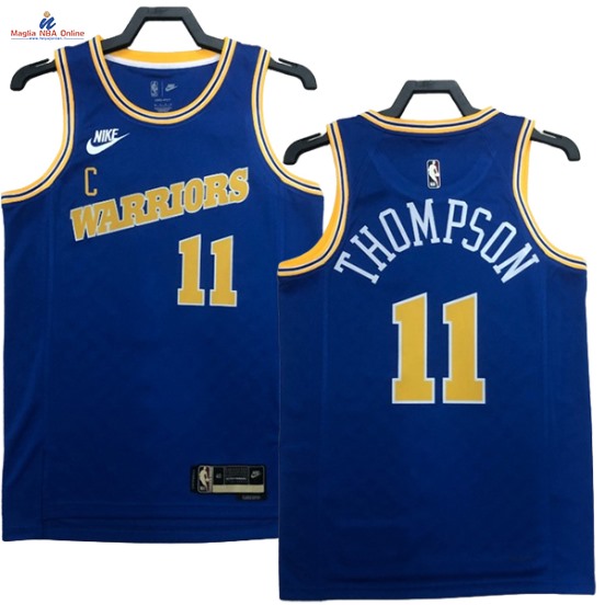 Acquista Maglia NBA Nike Golden State Warriors #11 Klay Thompson Blu Classic 2023-24