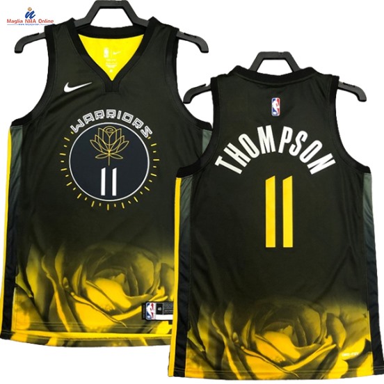 Acquista Maglia NBA Nike Golden State Warriors #11 Klay Thompson Nero Città 2023-24