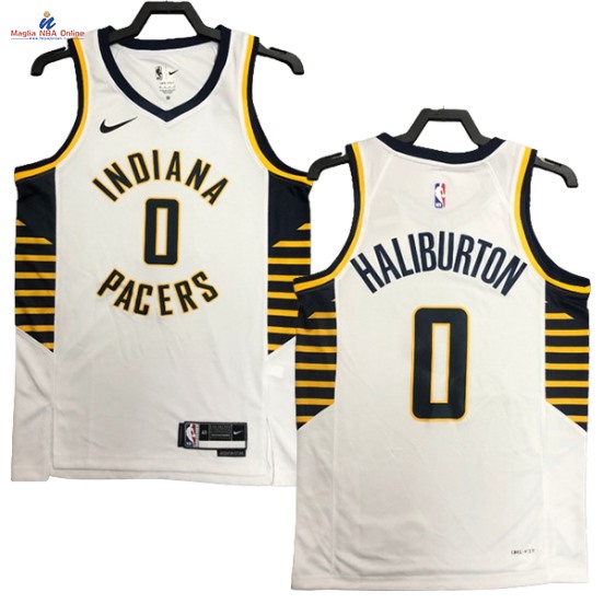 Acquista Maglia NBA Nike Indiana Pacers #0 Tyrese Haliburton Bianco Association 2023-24