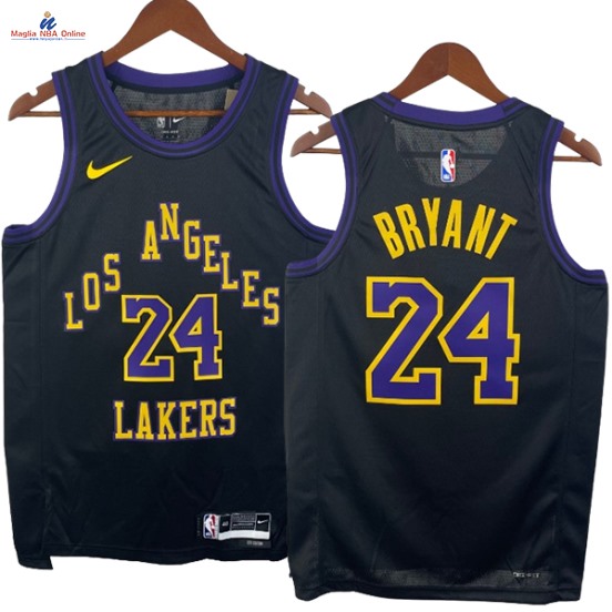 Acquista Maglia NBA Nike Los Angeles Lakers #24 Kobe Bryant Nero Città 2024-25