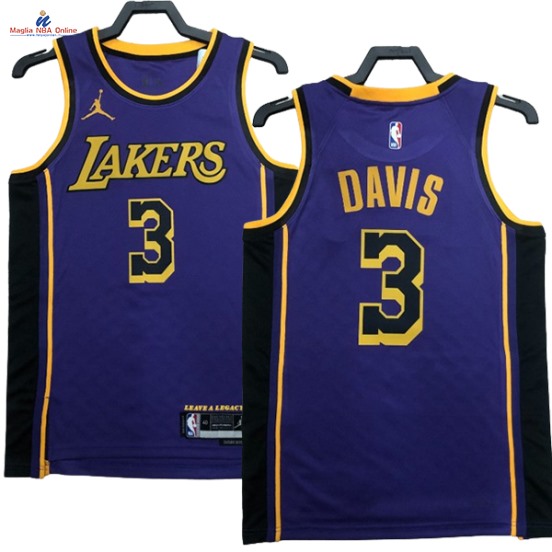 Acquista Maglia NBA Nike Los Angeles Lakers#3 Anthony Davis Porpora Statement 2023-24