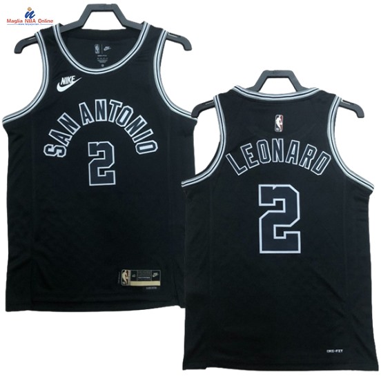 Acquista Maglia NBA Nike San Antonio Spurs #2 Kawhi Leonard Nero Classic 2023-24